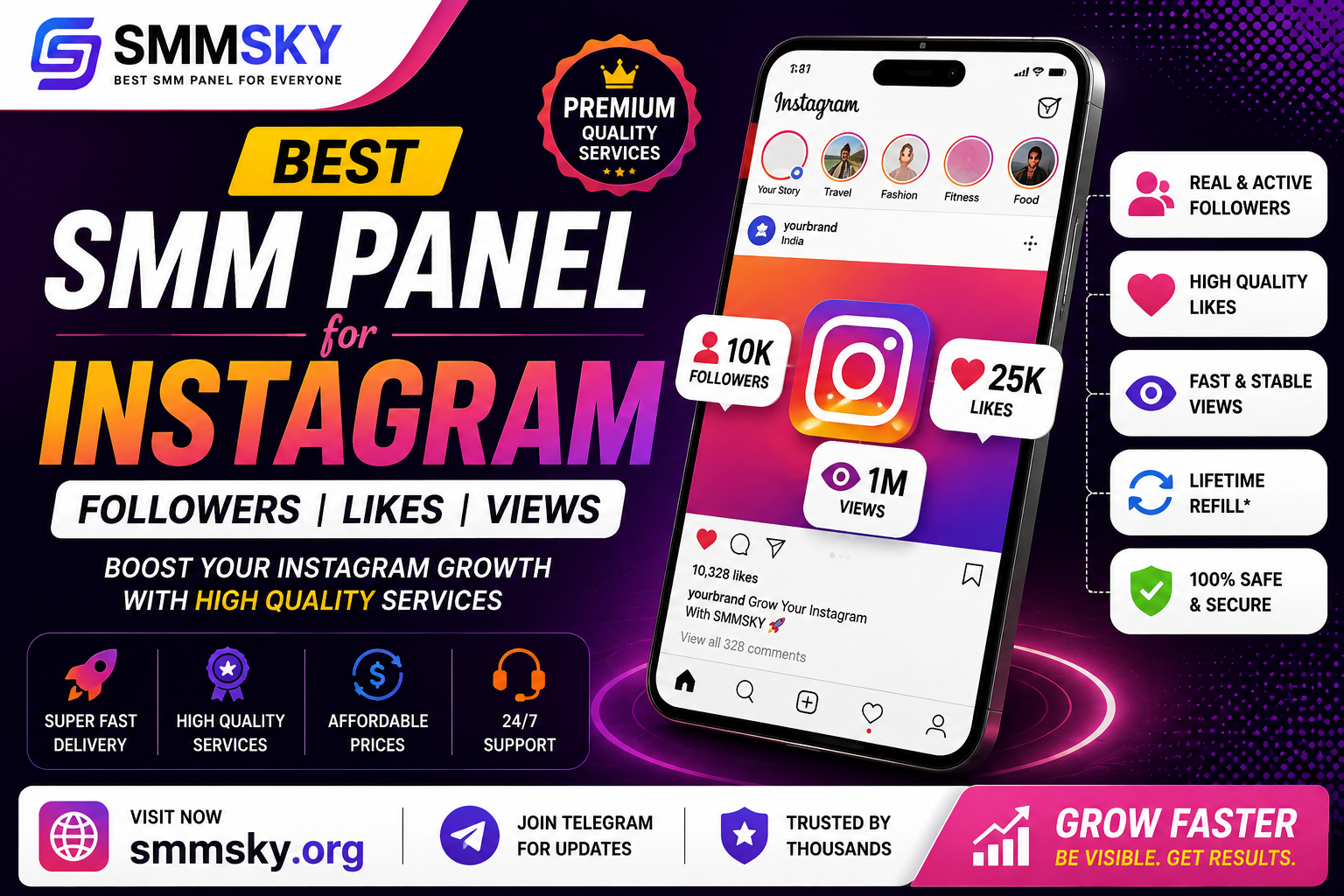 Best SMM Panel for Instagram Followers, Likes & Views